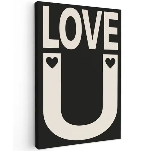 Love - Zwart - Minimalistisch canvas 2cm klein -z3d