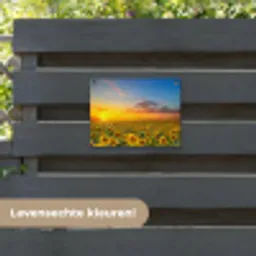 Bloemen - Zonnebloem - Zonsondergang - Nacht - Oranje tuinposter los doek klein -sfeer3