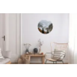 Bergen - Vallei - Mist - Herfst - Natuur Wandcirkel aluminium klein -woonkamer