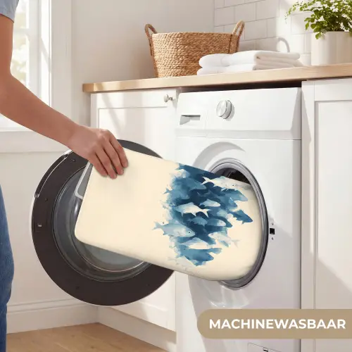 Vissen - Minimalistisch - Blauw WCmat klein -USP_WasbaarNL