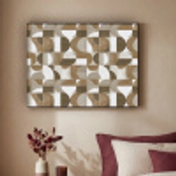 Abstract - Retro - Bruin Textielframe zwart klein 947 -sfeer1
