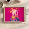 Geit - Hoorns - Kimono - Kleurrijk Dienblad Rechthoek middel -USP_Formaat