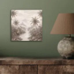 Jungle - Watervallen - Tropisch - Illustratie aluminium wit klein -sfeer2