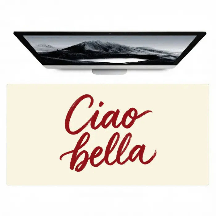 Ciao bella - Rood - Wit - Minimalistisch Muismat XXL klein -zzz3d