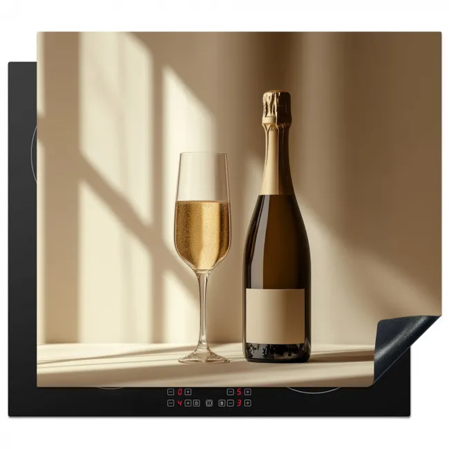 Champagne - Beige - Schaduw - Bubbels Inductie beschermer vinyl 3mm middel -3d