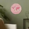 Wereldkaart - Roze - Vaag Akoestische PET Vilt - Rond klein -sfeer2