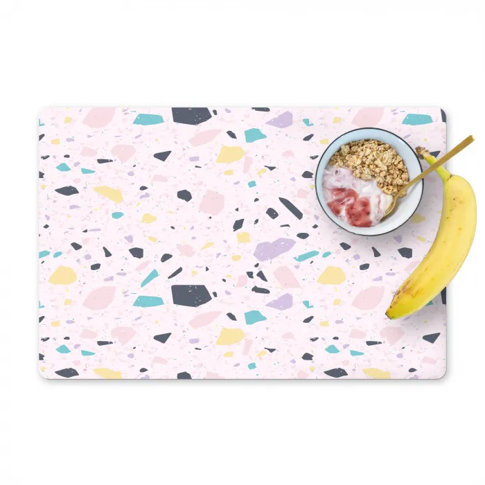 Terrazzo -  Patroon - Zacht - Snoep Placemat vinyl groot 368 -zzzproduct_Kitchenyeah-website
