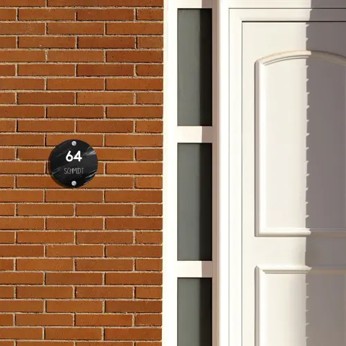 Zwart verftextuur - Modern Naambord Rond klein -sfeer3-rond-XS