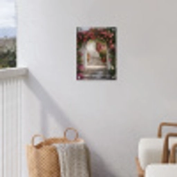 Doorkijk - Rozen - Vintage - Poort tuinposter los doek klein -sfeer8