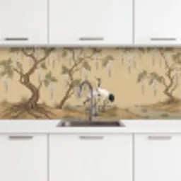 Kraanvogels - Water - Beige keuken achterwand 2 middel -3d