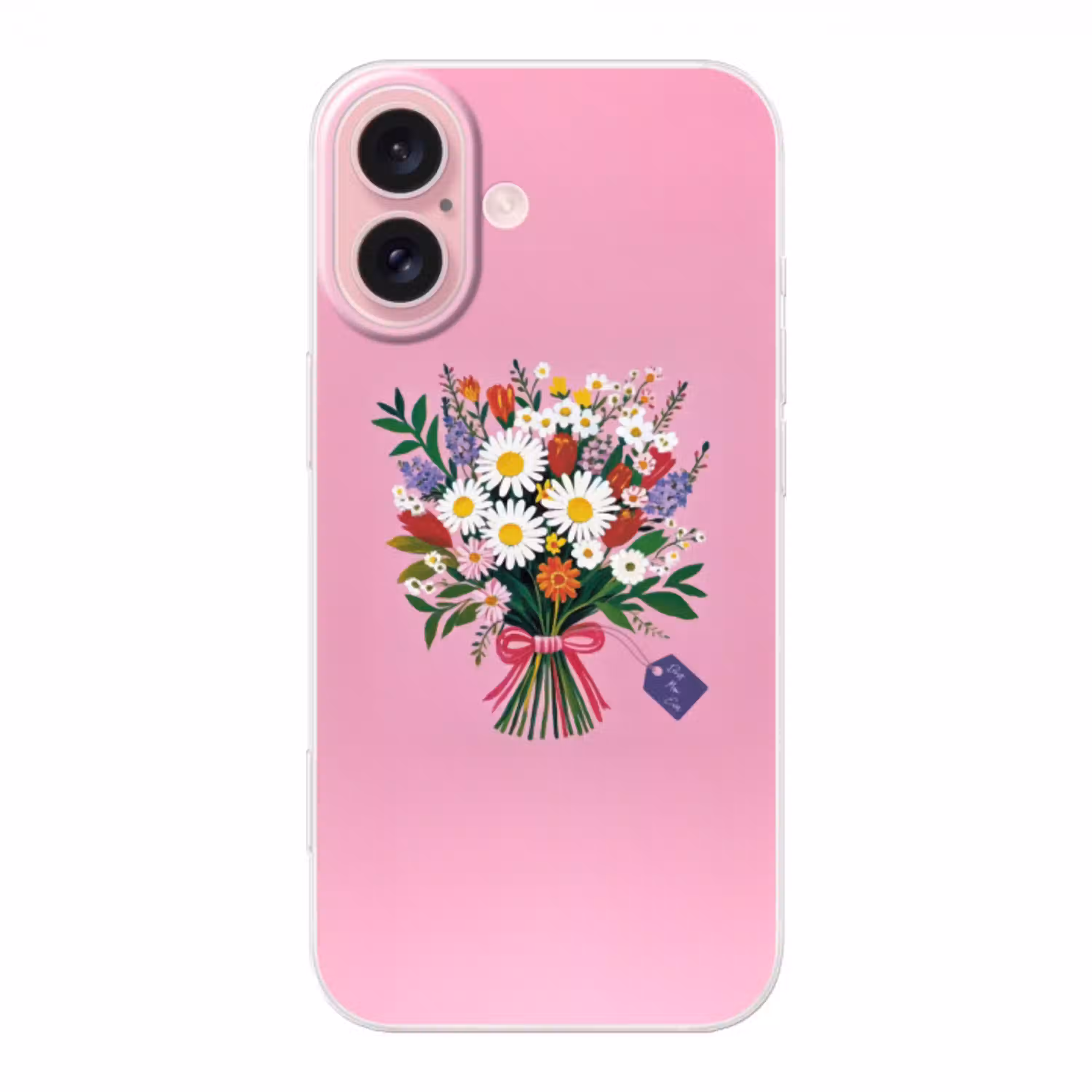 Bloemen - Quote - Kaartje - Kleurrijk Apple iPhone 16 klein -3d