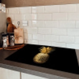 Ananas - Zwart - Goud - Luxe Inductie beschermer vinyl 3mm klein -sfeer3