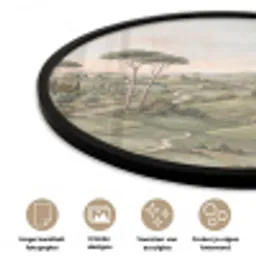 Landschap - Heuvels - Zandpad - Groen Fotolijst rond zonder passe partout klein -closeup_NL