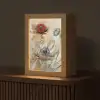 Bloemen - Beige - Modern - Illustratie Light Box met kabel (Tafellamp) klein -z3d_website