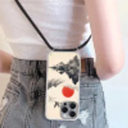 Oosters - Kraanvogels - Landschap Hoesje iPhone 16 Pro Max met koord klein -sfeer5