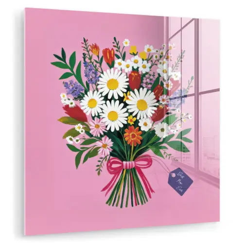 Bloemen - Quote - Kaartje - Kleurrijk plexiglas 5mm klein -zzzproduct_nieuw
