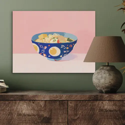 Noodles - Kom - Blauw - Illustratie PET vilt klein -sfeer2