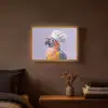 Papegaai - Koksmuts - Paars - Cute Light Box met batterij (Wandlamp) middel -sfeer4