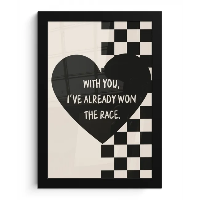 Liefde - Beige - Race fotolijst zwart zonder passe partout klein -3d