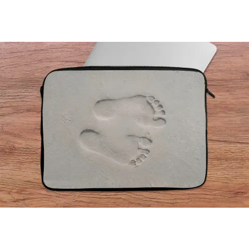 Voeten - Afdrukken - Zand laptophoes neopreen klein -tafel