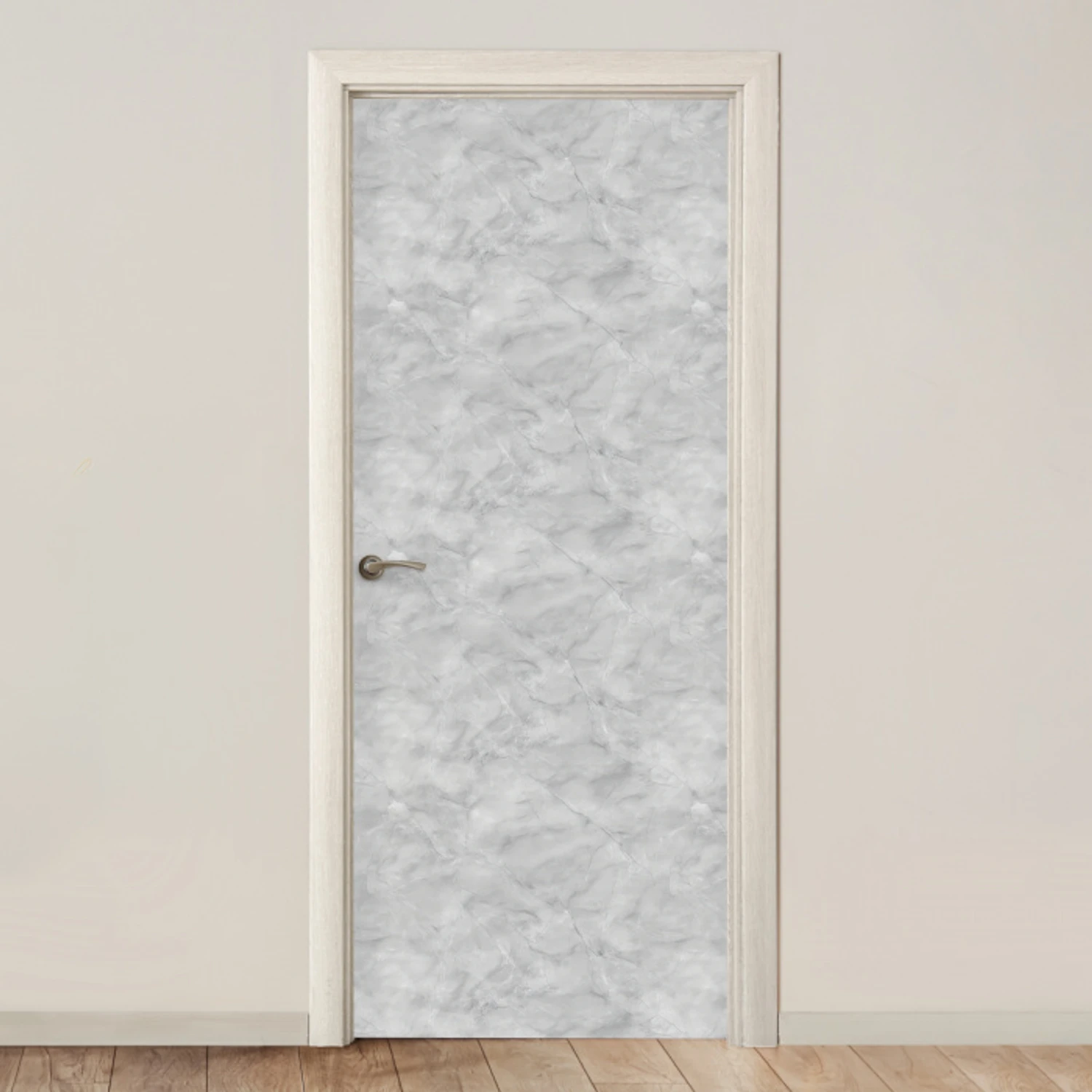 Grijs - Marmer - Mat deurposter klein 289 -3d_beige