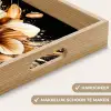 Bloemen - Goud - Graffiti - Zwart - Abstract Dienblad Rechthoek middel -USP_HandgreepNL