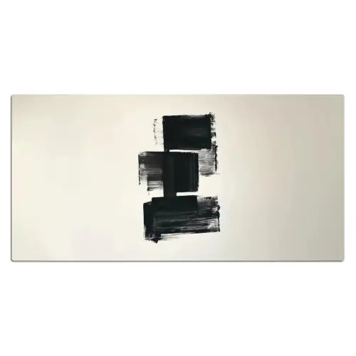 Rechthoeken - Penseelstreken - Abstract - Zwart Muismat XXL klein -3d_leeg