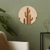 Cactus - Woestijn - Zand - Bruin Akoestische PET Vilt - Rond klein -sfeer2
