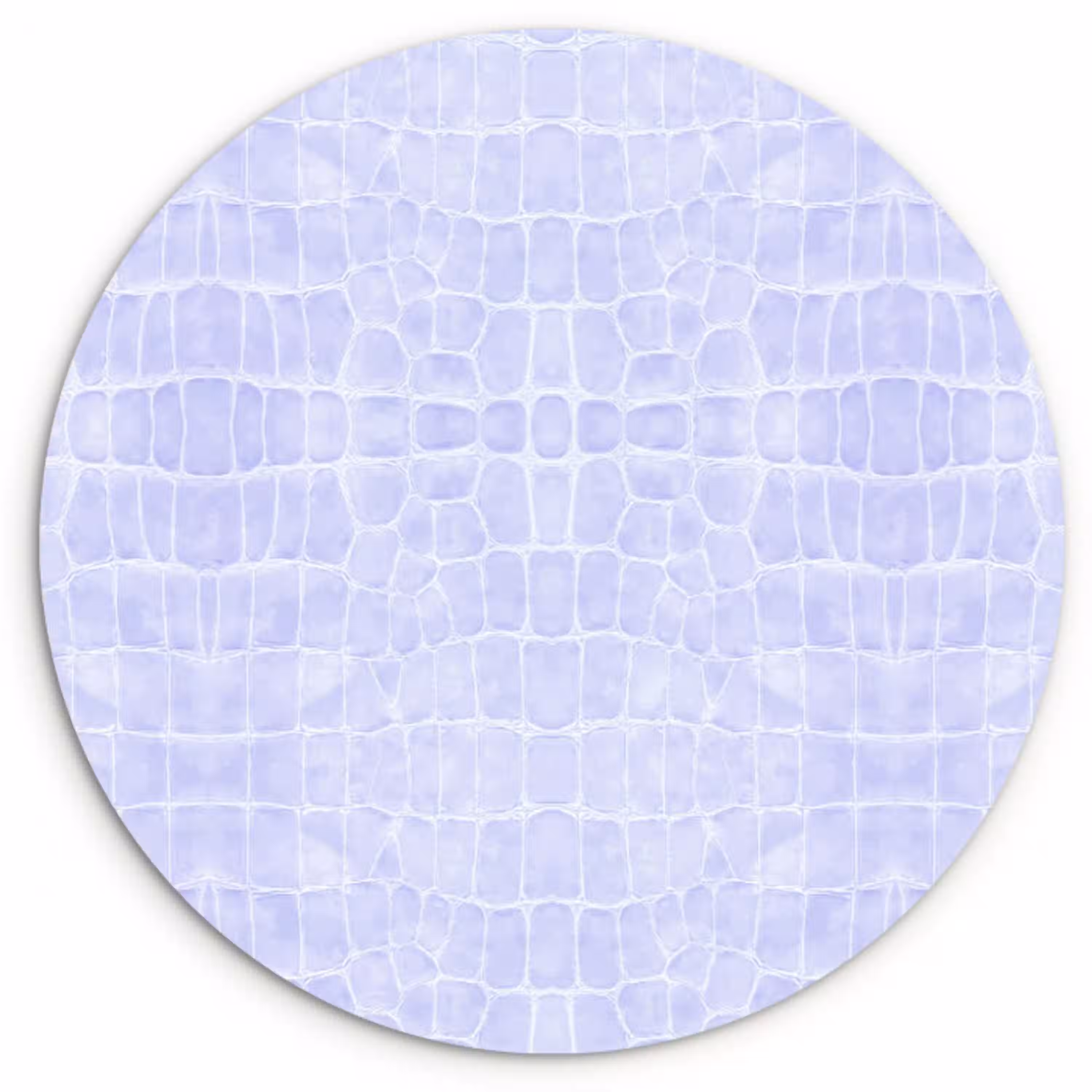 Krokodil - Leer - Pastel - Blauw Wandcirkel plexiglas klein 852 -3d