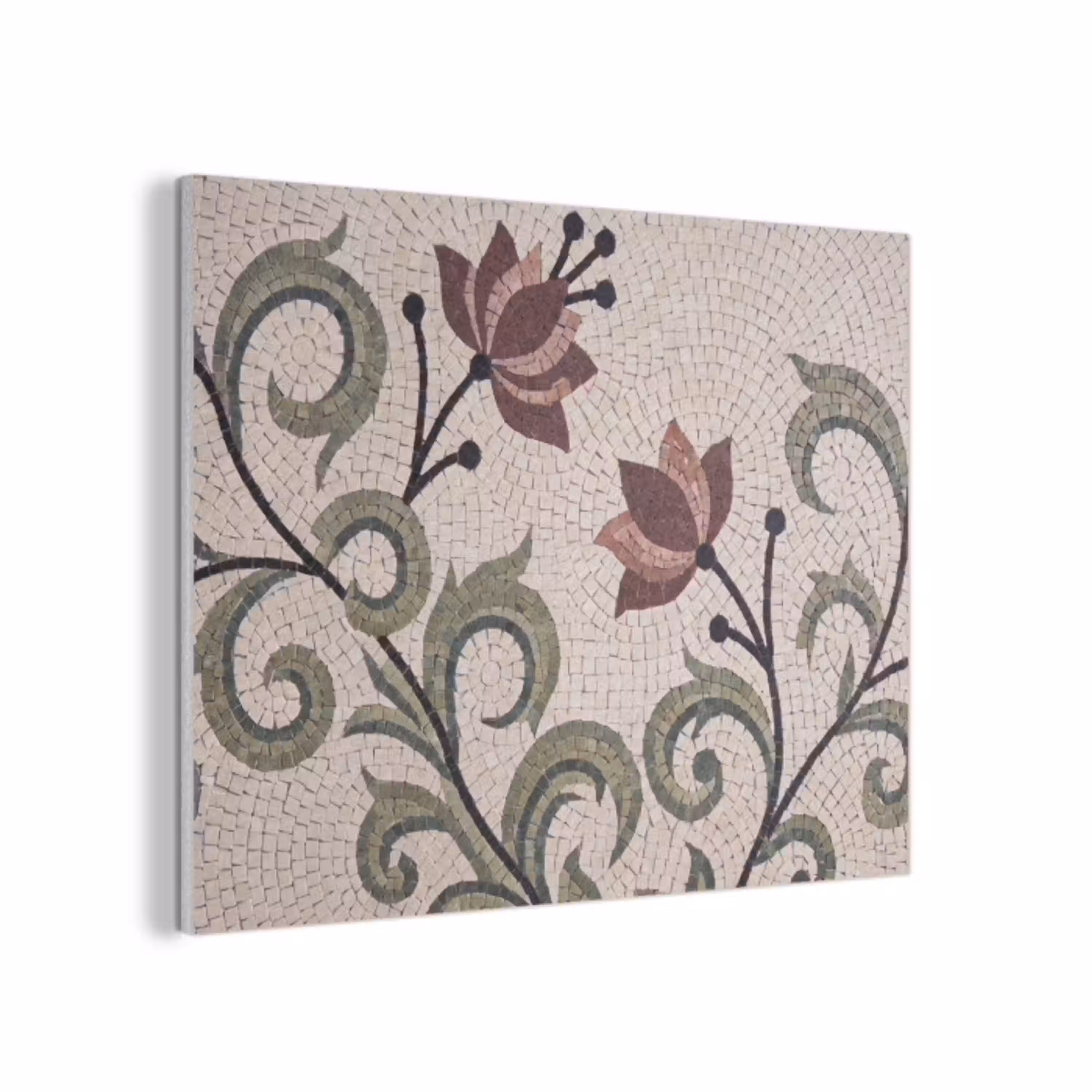 Bloemen - Mozaïek - Patroon - Abstract - Groen PET vilt klein -3d