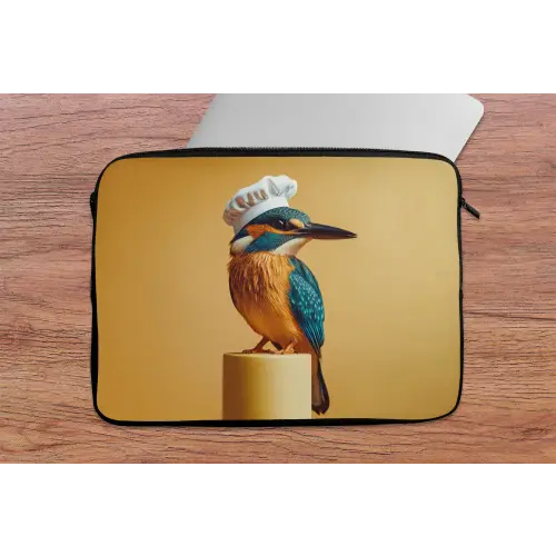 Ijsvogel - Pilaar - Koksmuts - Vogel laptophoes neopreen klein -tafel