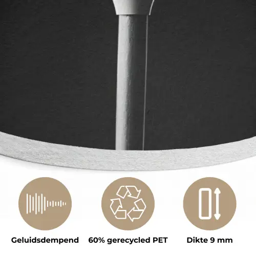 Golfbal - Minimalistisch - Wit Akoestische PET Vilt - Rond klein -closeup_NL