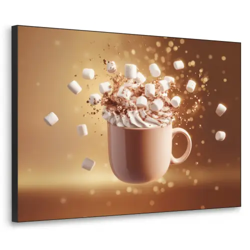 Chocomelk - Drinken - Warm - Bruin Textielframe - compleet frame klein -3d
