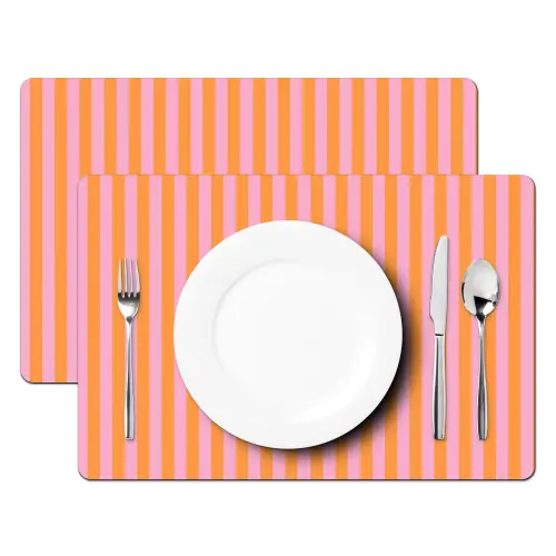 Verticaal - Strepen - Oranje - Ciao bella Placemat vinyl groot -zzsfeer2_Kitchenyeah-website