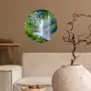 Jungle - Regenwoud - Water - Waterval - Planten Wandcirkel behangsticker klein -sfeer1