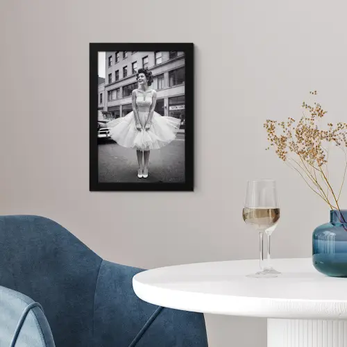 Retro - Vrouw - Zwart - Wit fotolijst zwart zonder passe partout klein -sfeer4
