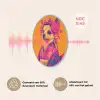 Kimono - Hondje - Bloemenkroon - Oranje Akoestische PET Vilt - Rond klein -USP_NL