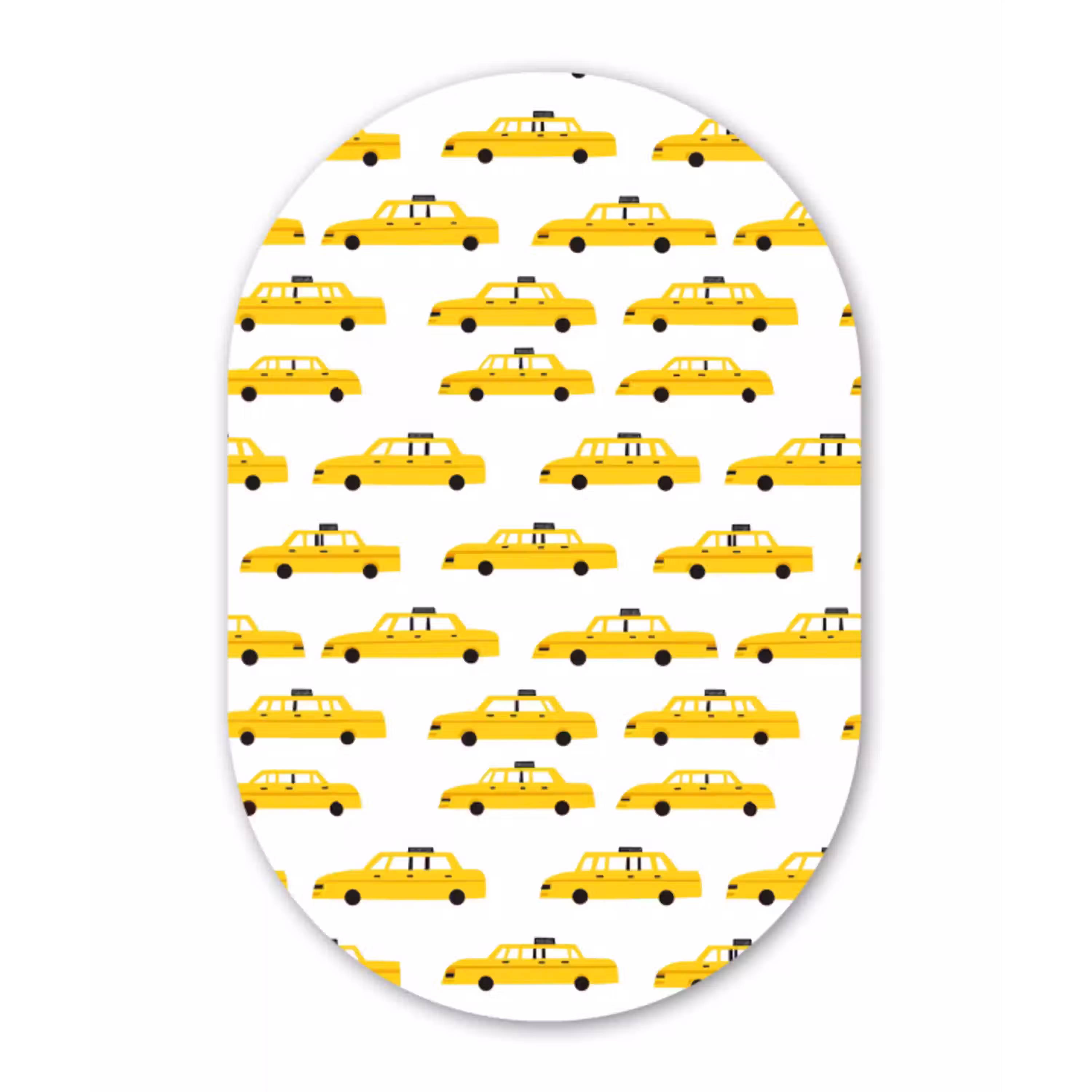 Taxi - Iconisch - Geel Wandcirkel Ovaal Forex klein 630 -3d