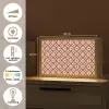 Bloemvormen - Patroon - Roze - Vintage Light Box met kabel (Tafellamp) klein -USP_NL