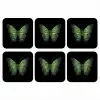 Vlinder - Groen - Diepte onderzetter kurk middel -3d