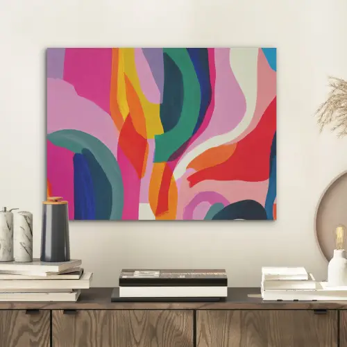 Vormen - Golvend - Abstract - Felroze PET vilt klein -sfeer1