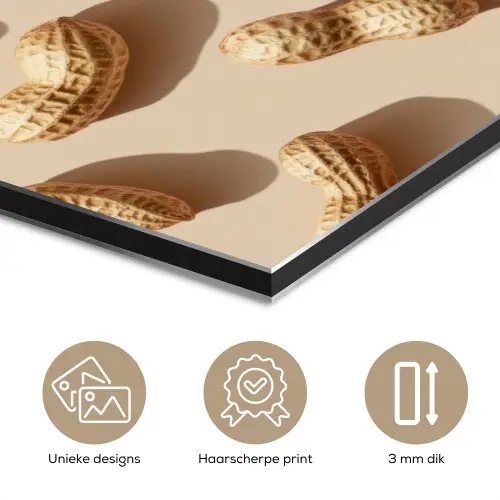 Pinda's - Patroon - Beige aluminium wit klein -closeup_NL