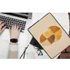 Cirkels - Geel - Minimalistisch laptophoes neopreen klein -bureau