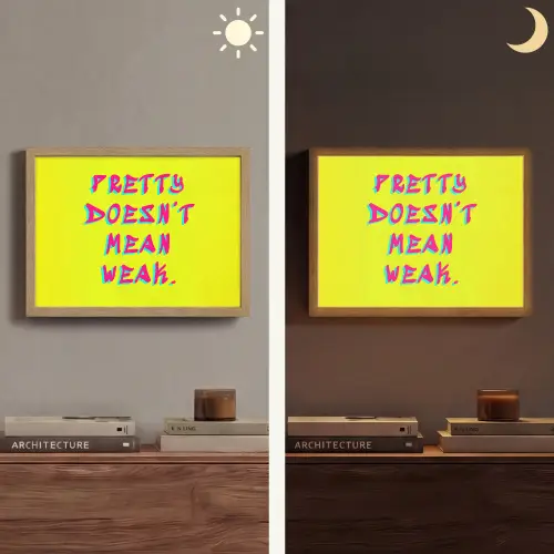 Quote - Minimalistisch - Kleurrijk Light Box met batterij (Wandlamp) middel -sfeer3