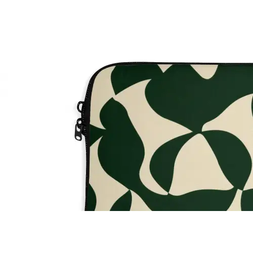 Groen - Organische vlakken - Crème laptophoes neopreen klein 279 -detail