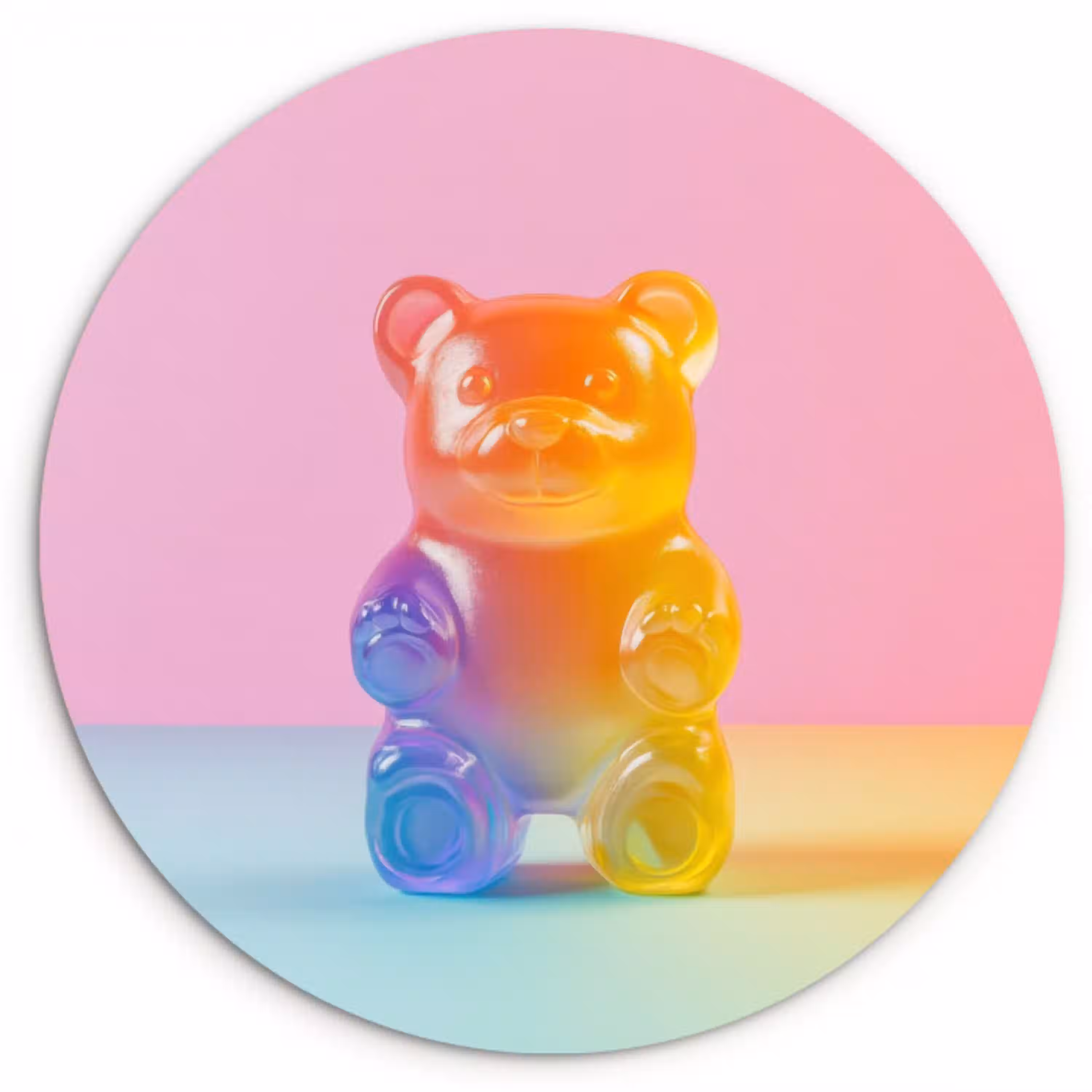 Pastel - Snoep - Gummy KitchenYeah - Keuken - Wandcirkel Forex klein -3d