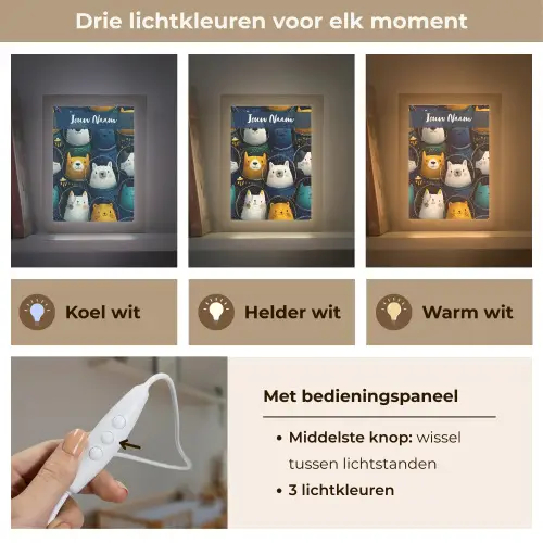 Dieren - Ruimtepakken - Sterren Light Box met kabel (Kinderlampje) klein -USP_lichtkleurNL