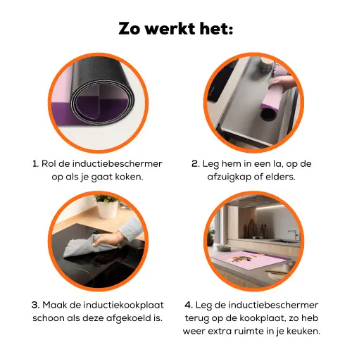 Tulpen - Vaas - Strepen - Paars Inductie beschermer vinyl 3mm klein -zzzzzzz-td-werking
