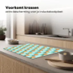 Ananas - Strepen - Groen Inductie beschermer vinyl 3mm klein 276 -sfeer1