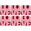 Love - Rood - Blokletters onderzetter kurk middel -zkaufland3dotto
